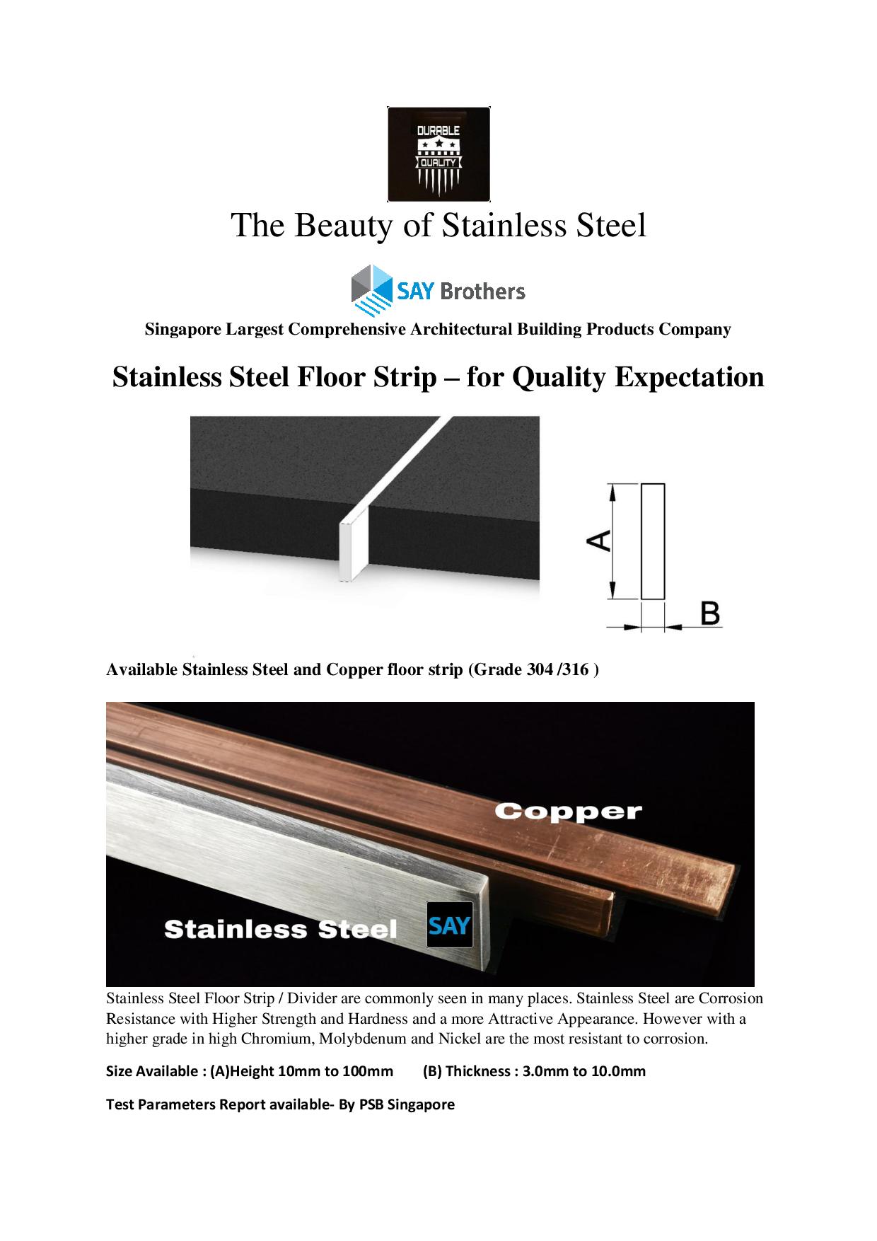 Stainless Steel Floor Strip